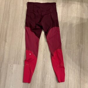 lululemon athletica Red and Burgundy Leggings